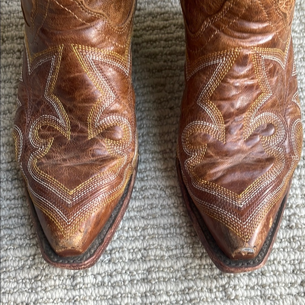 Brown Leather Cowboy Boots - Picture 4 of 11
